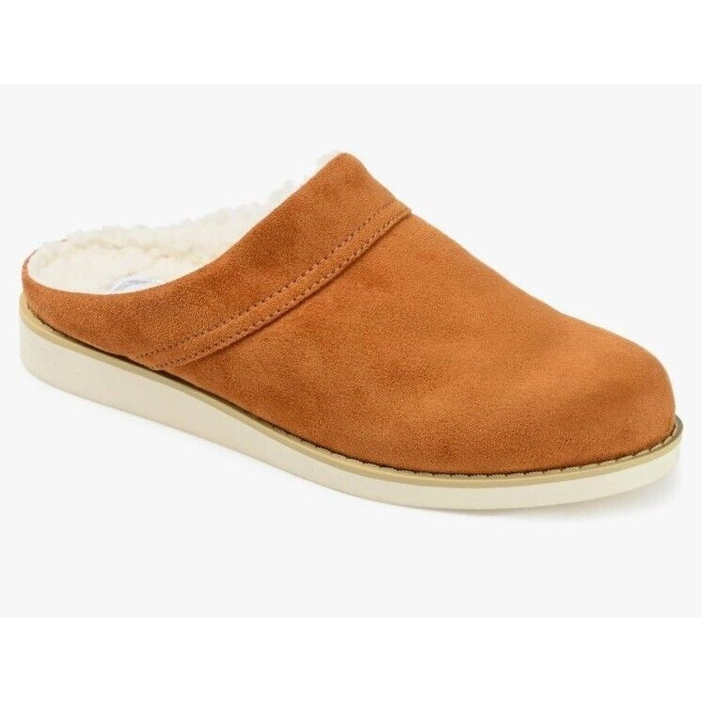 Journee Collection Womens Sabine Slip On Mules Size 7.5M Tan Almond Toe Slippers